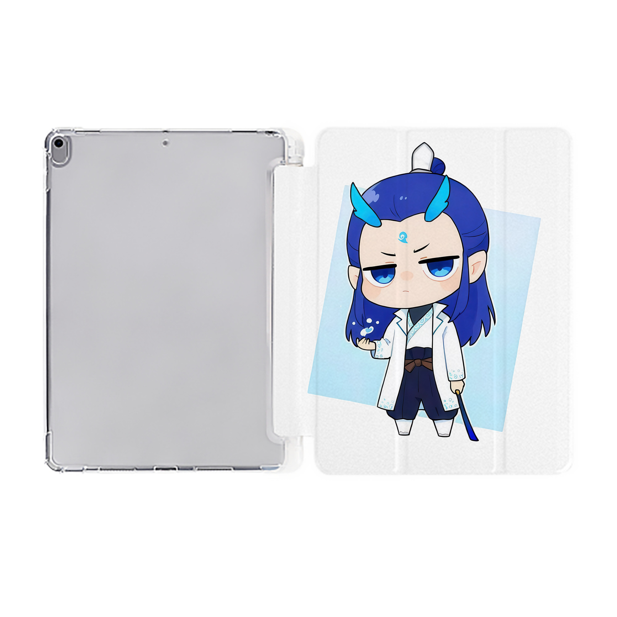 （画像用） Ne Zha 2 ナタ 魔童の大暴れ IPad ケース ペン収納付き 三つ折りスタンド PUレザー×シリコン 対応機種9.5/10.5/10.9インチ
